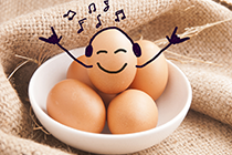 Egg listening to music